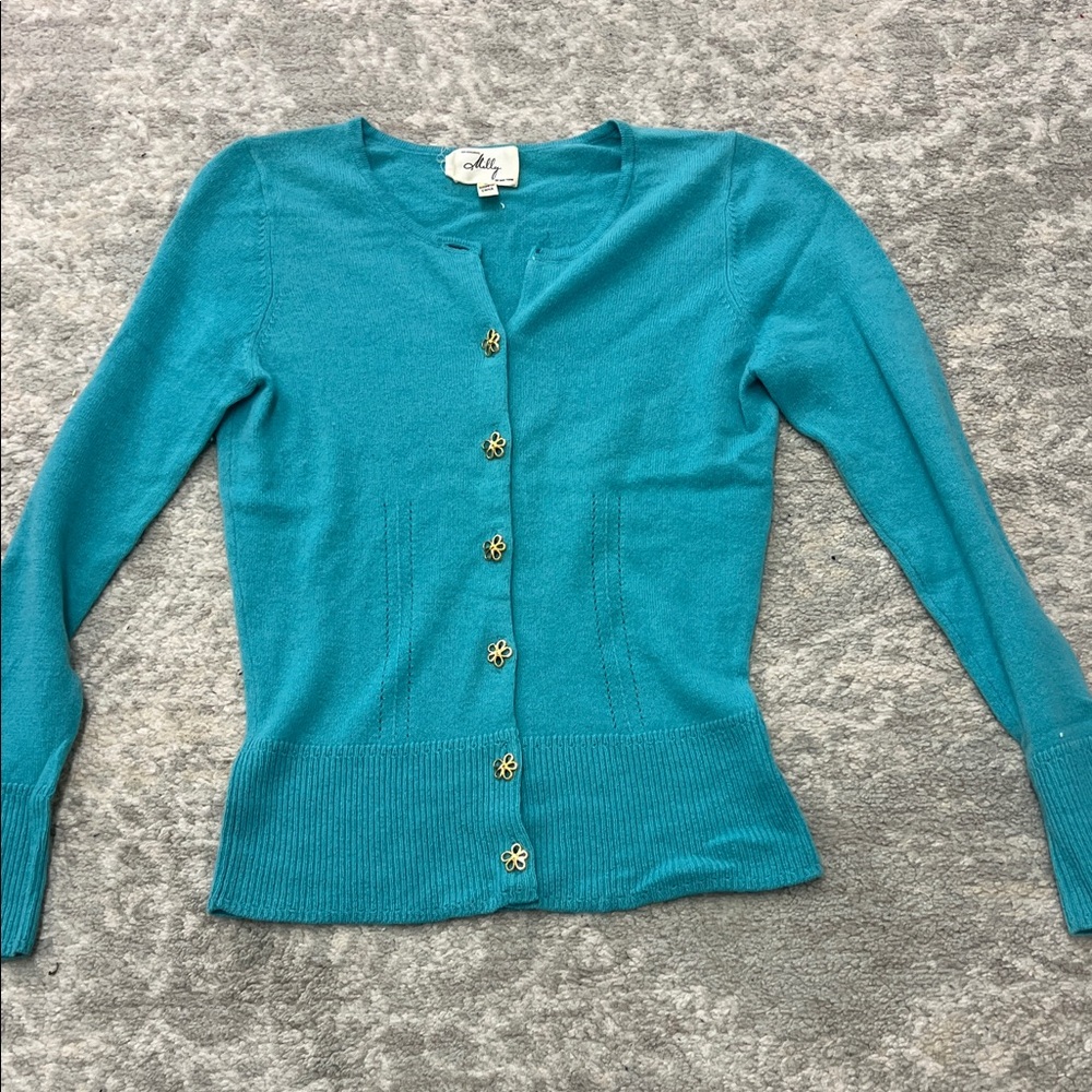 Milly Women's Blue Cardigan Sweater
